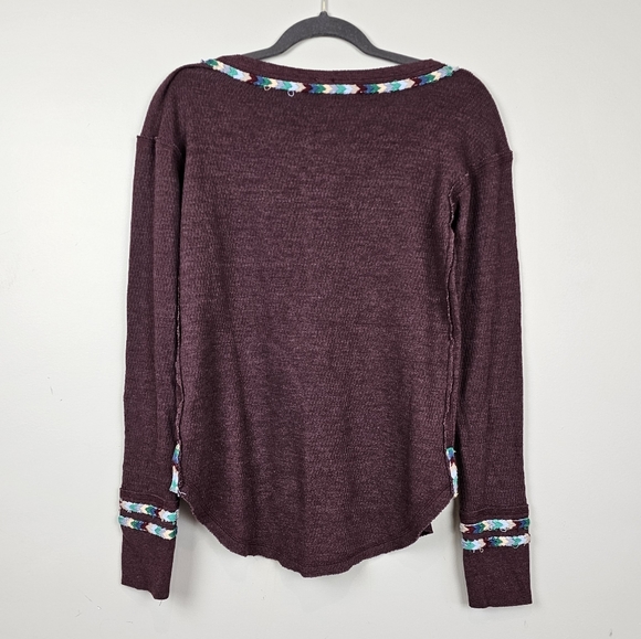 Free People Rainbow henley thermal top Wine - Picture 13 of 16